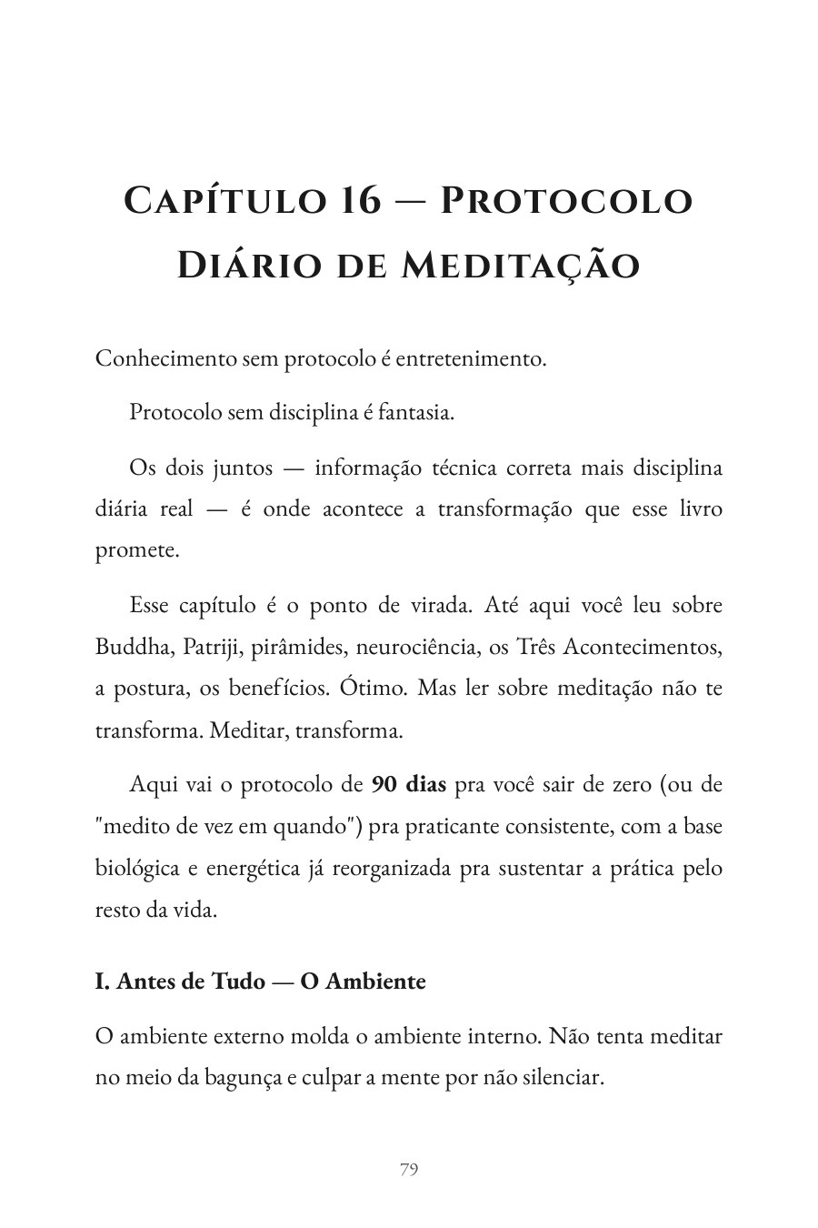Página interna: Capítulo 16, Protocolo Diário de Meditação