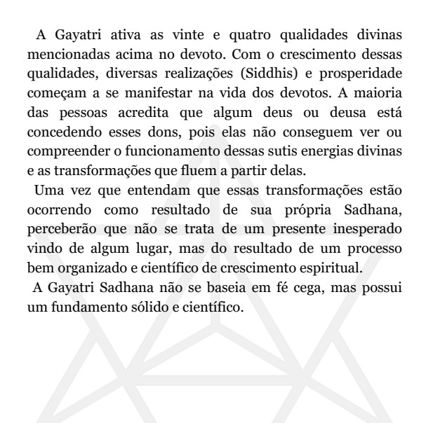 Página interna do livro Gayatri Mantra — comentário